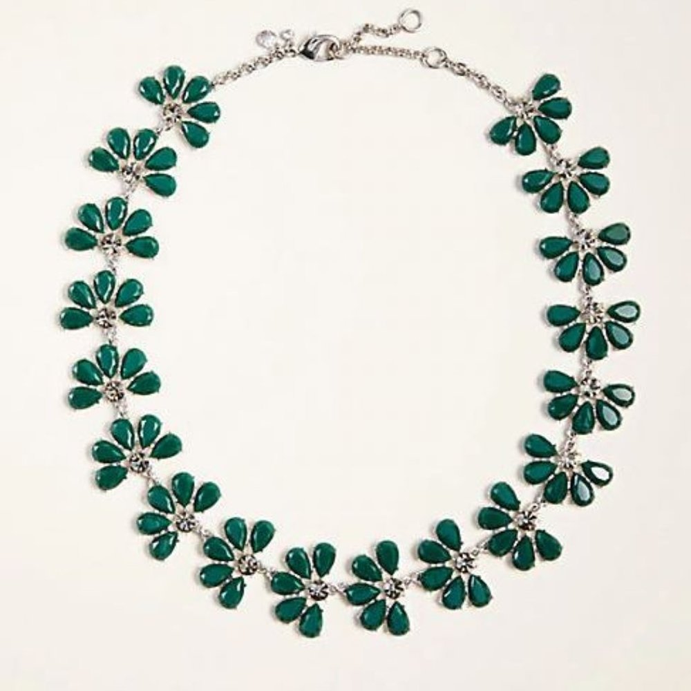 Green Stone Cluster Statement Necklace